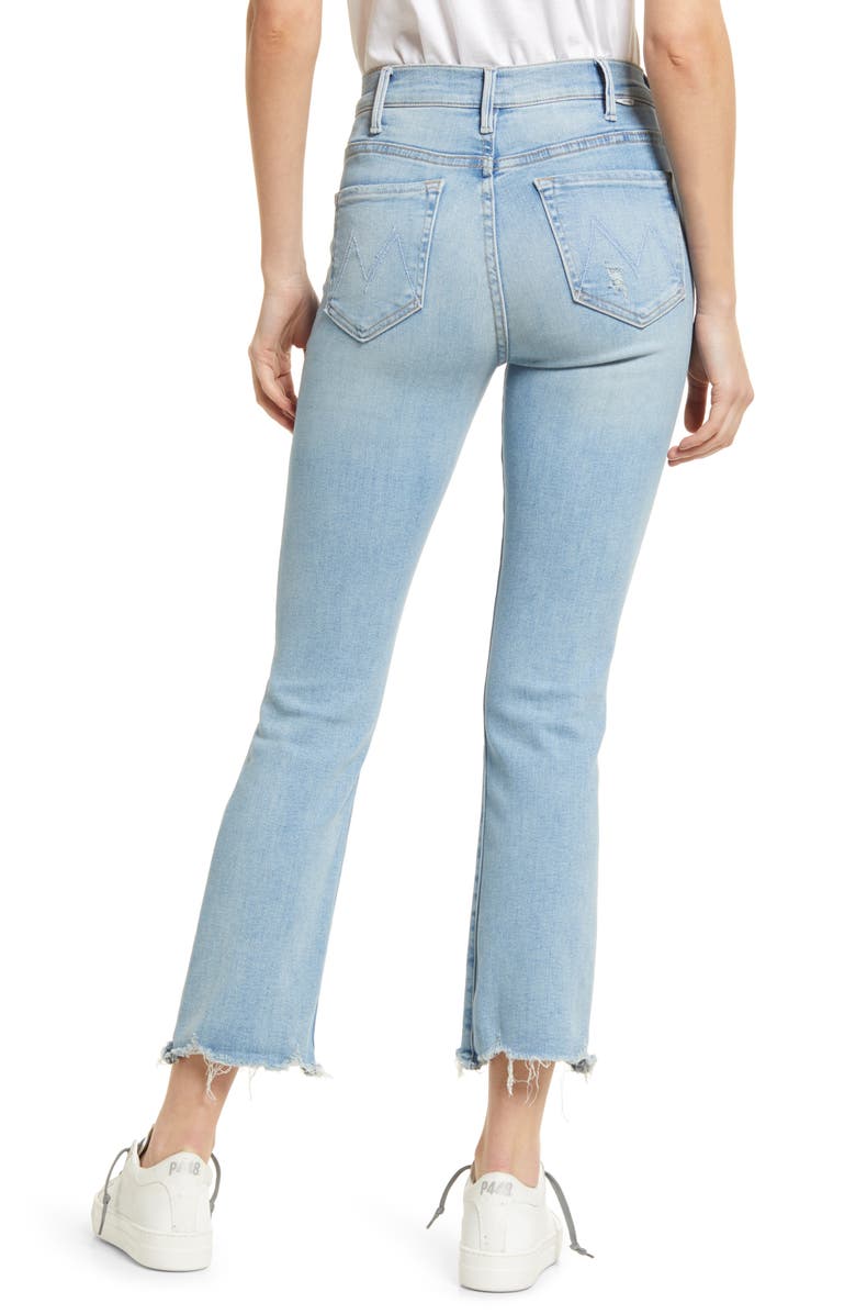 MOTHER The Hustler High Waist Chewed Ankle Jeans, Alternate, color, 