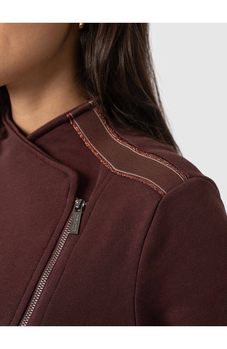 Saint + Sofia Cotton Biker Jacket, Alternate, color, Maroon