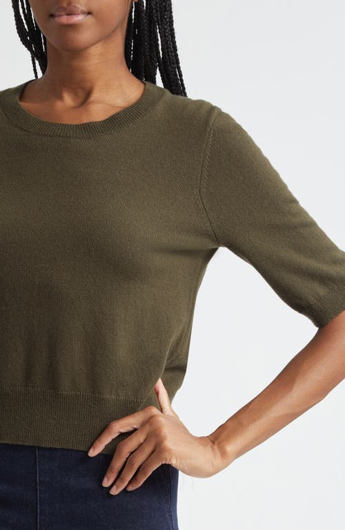 Veronica Beard Shana Short Sleeve Cashmere Sweater In Black