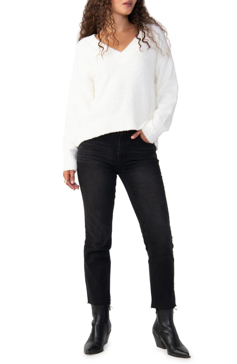 Sanctuary Good Vibes High Waist Raw Hem Ankle Straight Leg Jeans, Alternate, color, Morning