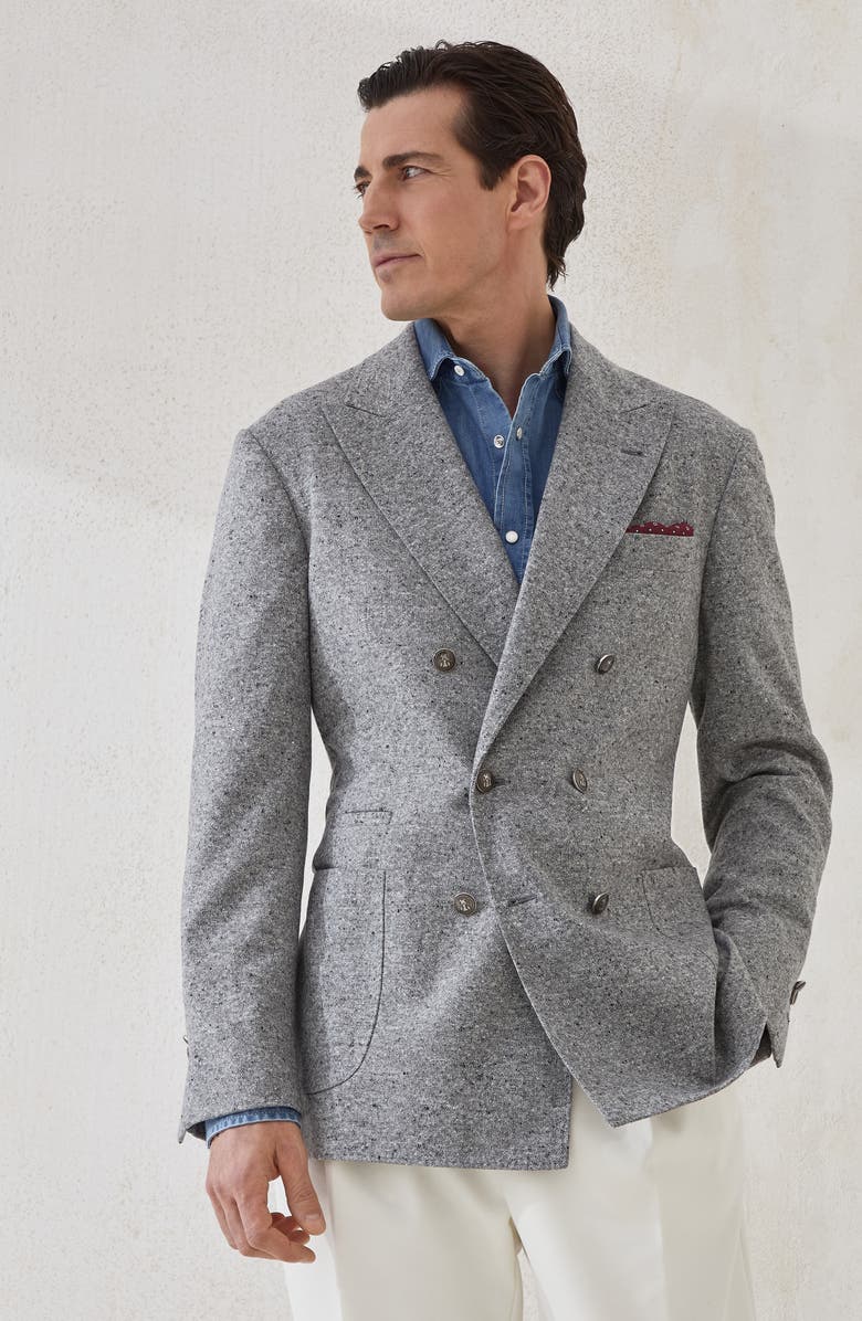 Brunello Cucinelli Sharkskin blazer, Alternate, color, Medium Grey