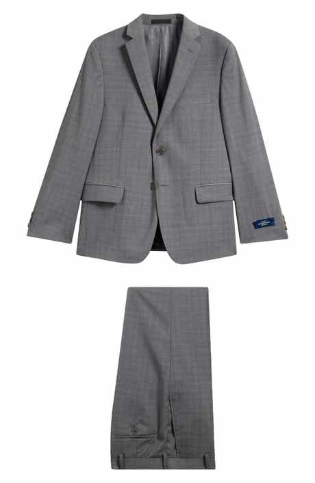 Kids' Plaid Stretch Wool Suit