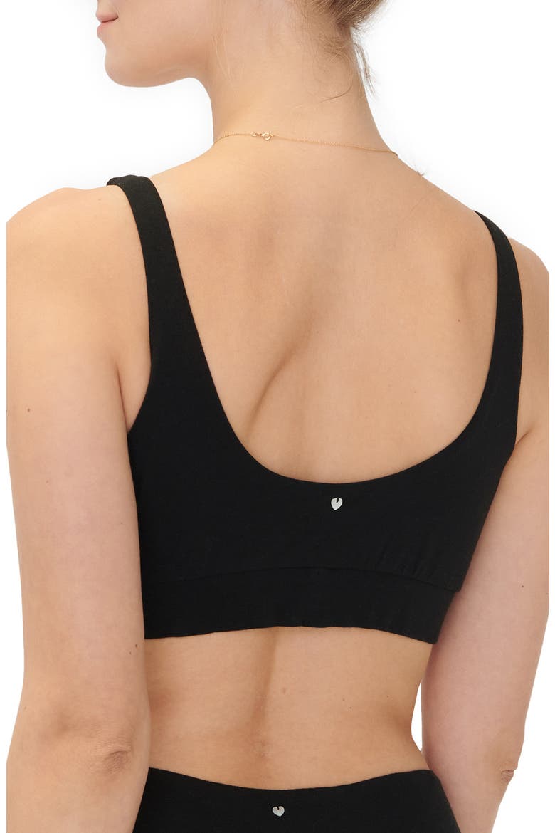 Crossover Pima Cotton Blend Nursing Bra, Alternate, color, BLACK