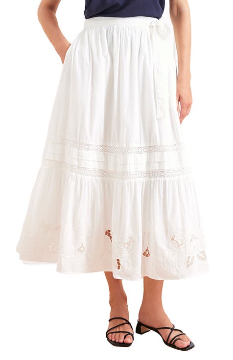 Stevie Lace Inset Embroidered Skirt