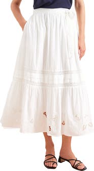 Paneros Clothing Stevie Lace Inset Embroidered Skirt