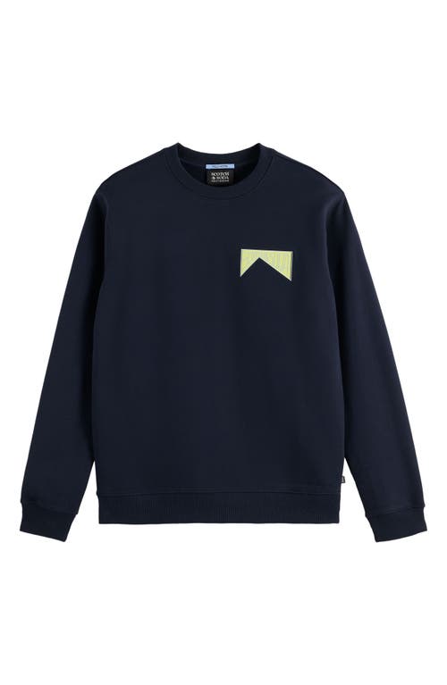Scotch & Soda Artwork Logo Sweatshirt In Blue
