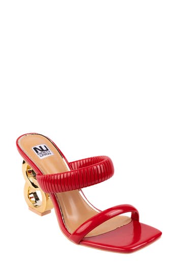 Ninety Union Raddle Square Toe Sandal In Red