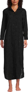 Lands' End Eyelet Button Down Maxi Cover-up Dress