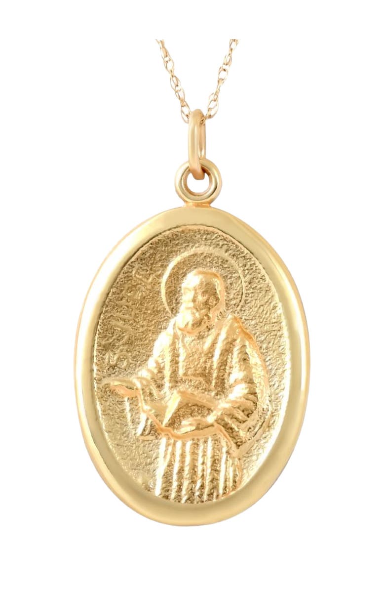 Bliss Diamond 14k or Gold St. Jude Medal Pendant 1" Tall 3 Grams, Main, color,