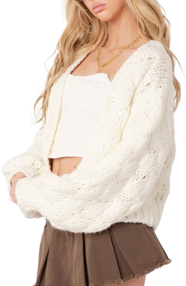 EDIKTED Chunky Open Front Cardigan, Alternate, color, 