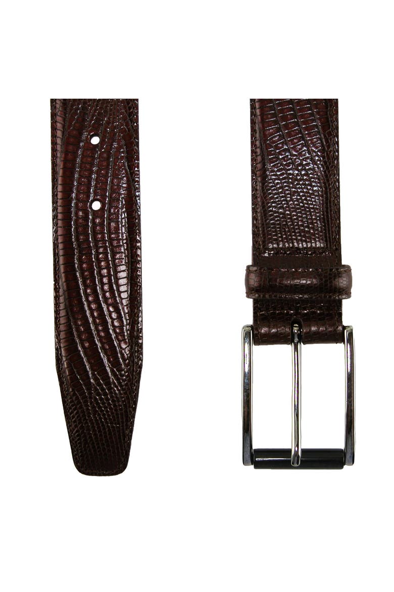 Men's Django Turin Tejus Lizard Print Dress Belt, Alternate, color, Tan