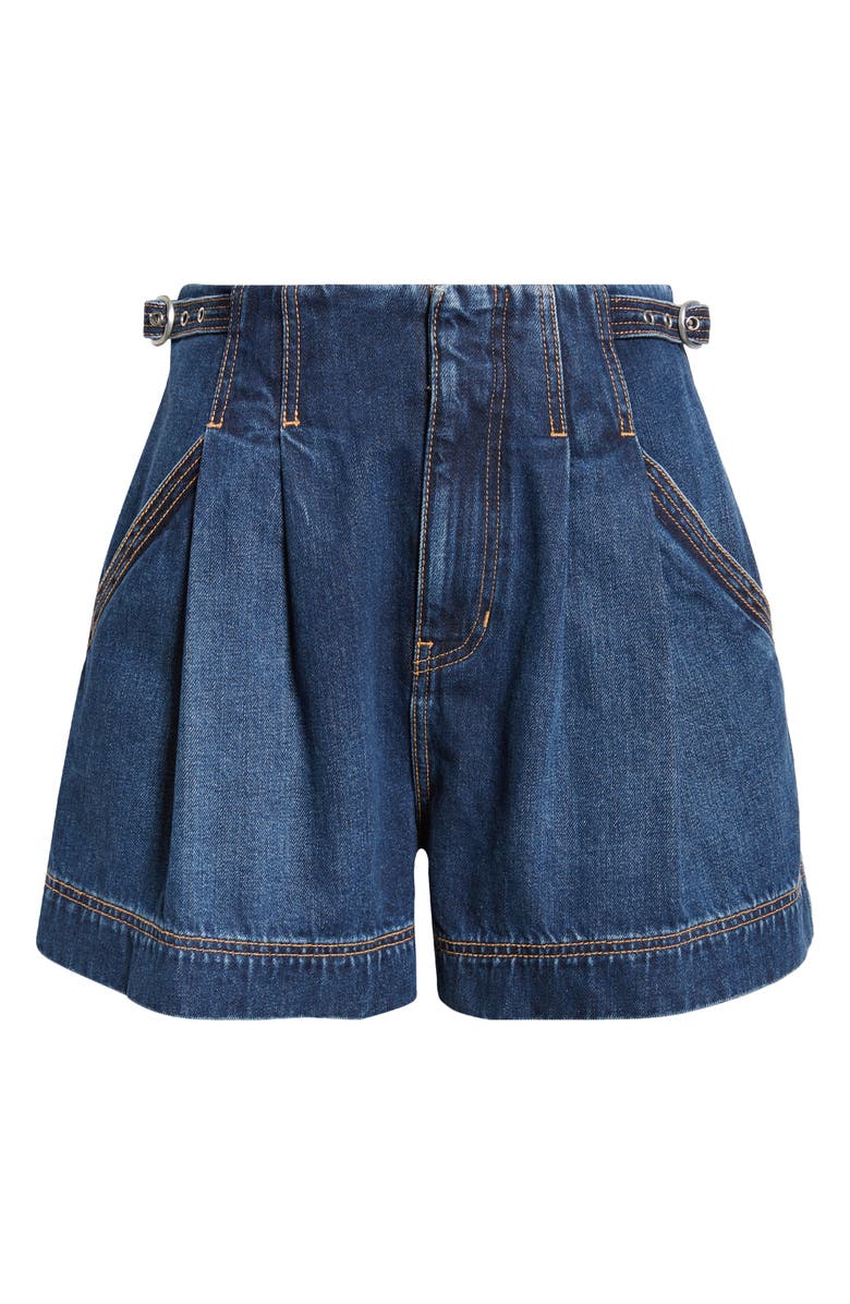 Veronica Beard Jaffe Pleat Denim Shorts, Alternate, color,