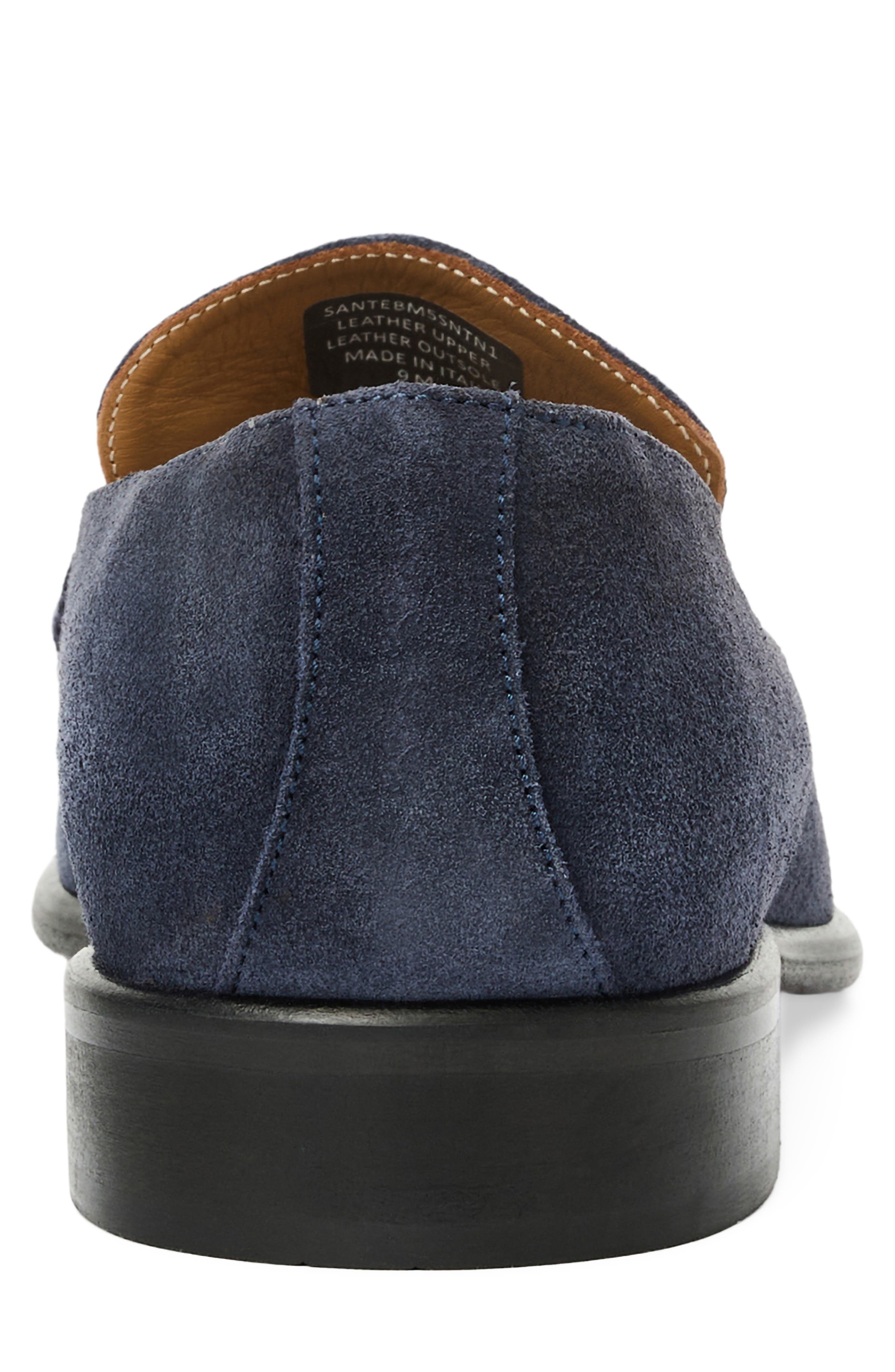 Bruno Magli Sante Leather Bit Loafer, Alternate, color, Navy Suede