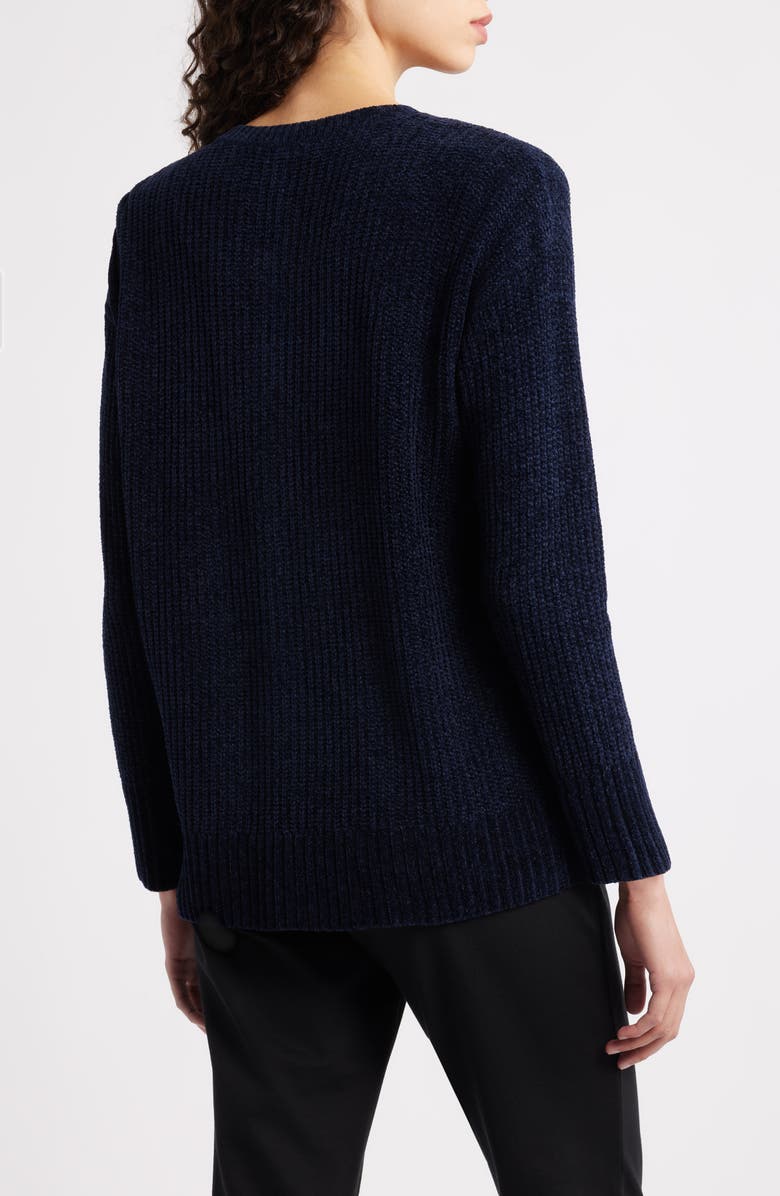 Eileen Fisher Crewneck Cardigan, Alternate, color, Ink