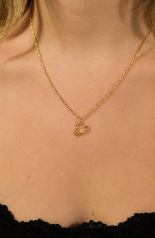Sterling Forever Amia Cubic Zirconia Heart Pendant Necklace In Gold
