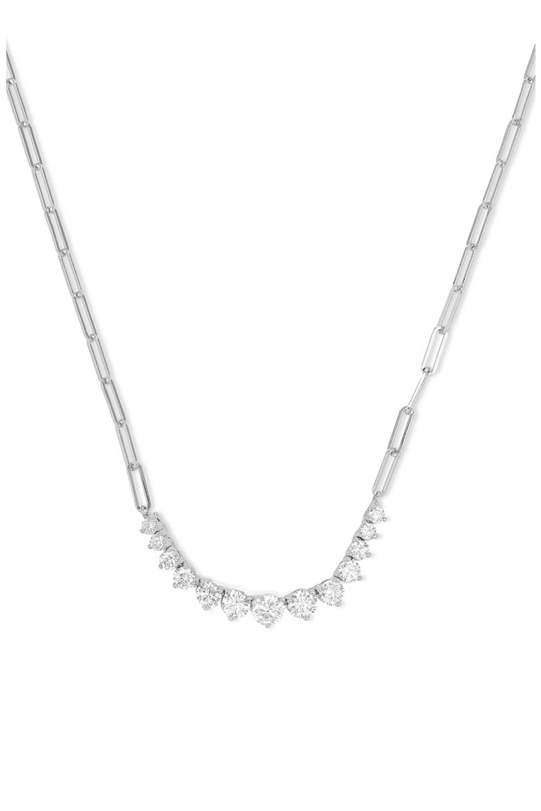 Not Your Basic Graduated Cubic Zirconia Necklace, Main, color, SILVER-WHITE