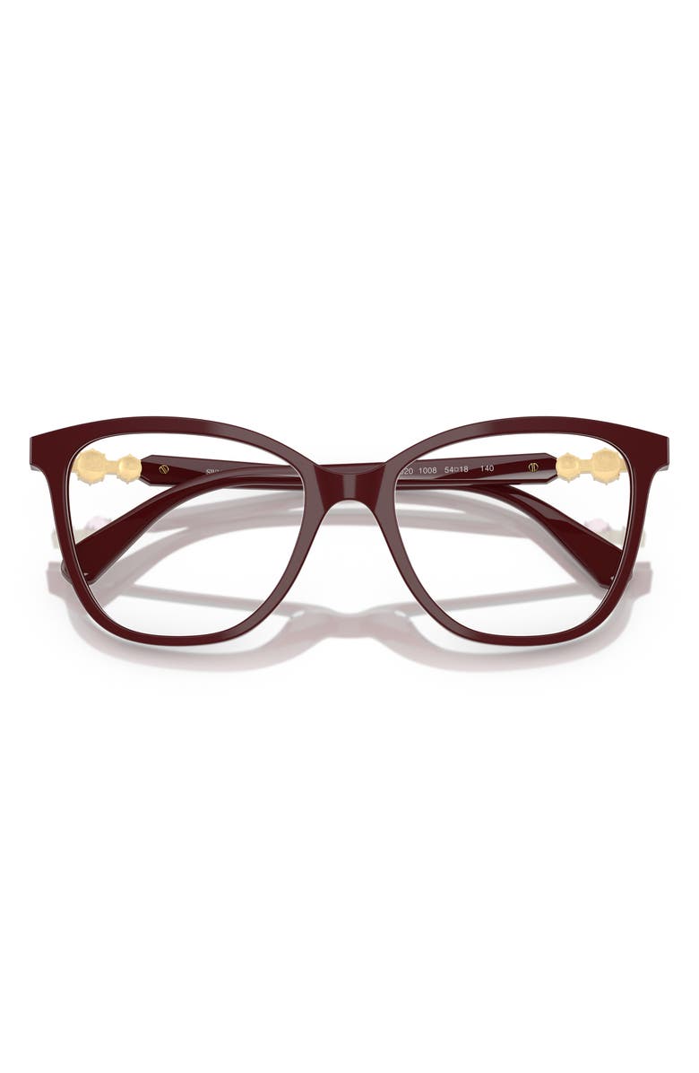 Swarovski 54mm Square Optical Glasses, Alternate, color, Burgundy