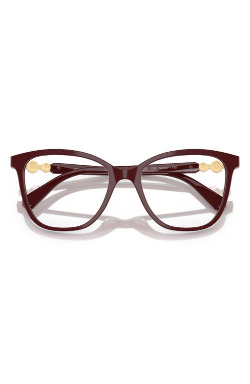 Swarovski 52mm Square Optical Glasses In Burgundy