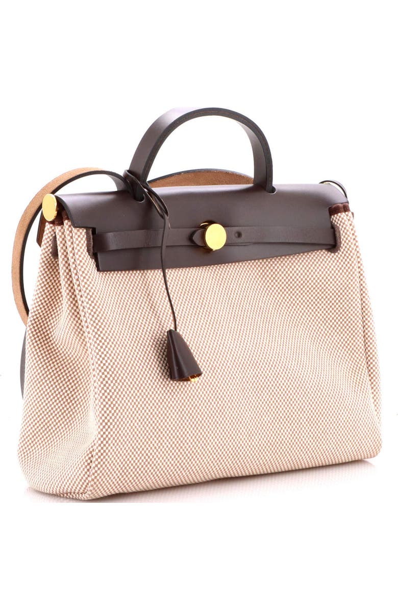 Pre-Owned Hermes Herbag Zip Criss Viking Toile and Leather 31, Alternate, color, Ecru