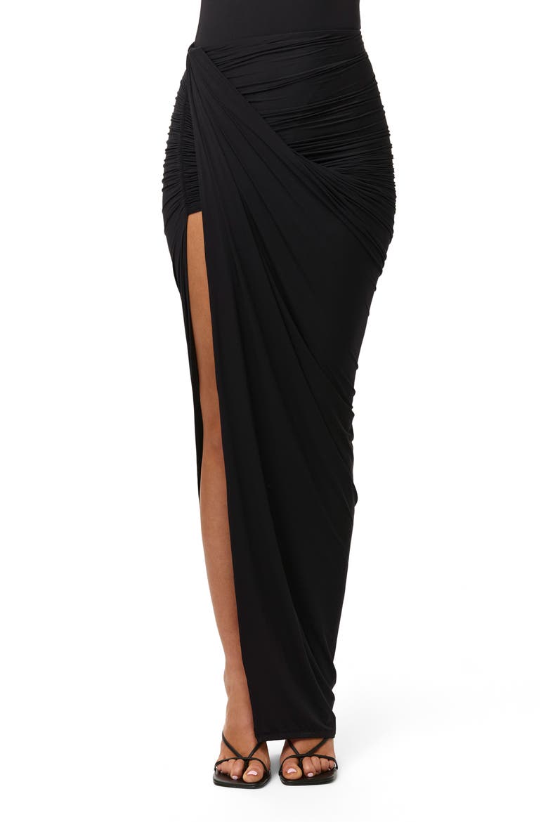 High Slit Maxi Skirt, Main, color, BLACK
