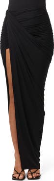 Naked Wardrobe High Slit Maxi Skirt