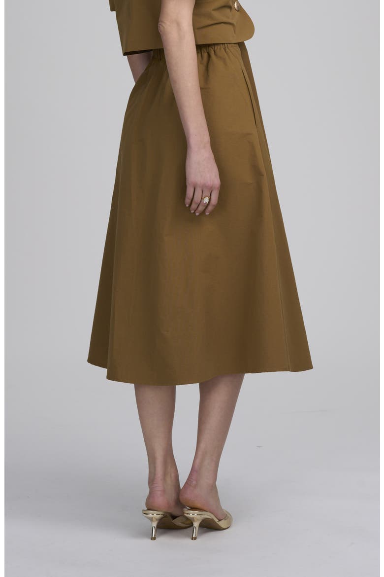 Elegant High-Waist Midi Skirt, Alternate, color, GOLD