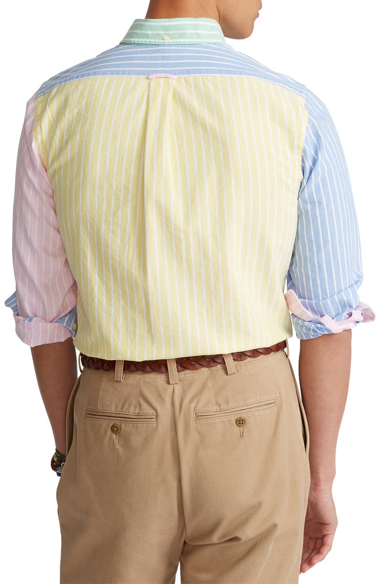 Polo Ralph Lauren Men's Colorblock Stripe Cotton Button-Down Shirt, Alternate, color, 