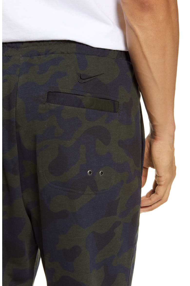 Sportswear Print French Terry Sweatpants, Alternate, color, DARK OBSIDIAN/ BLACK