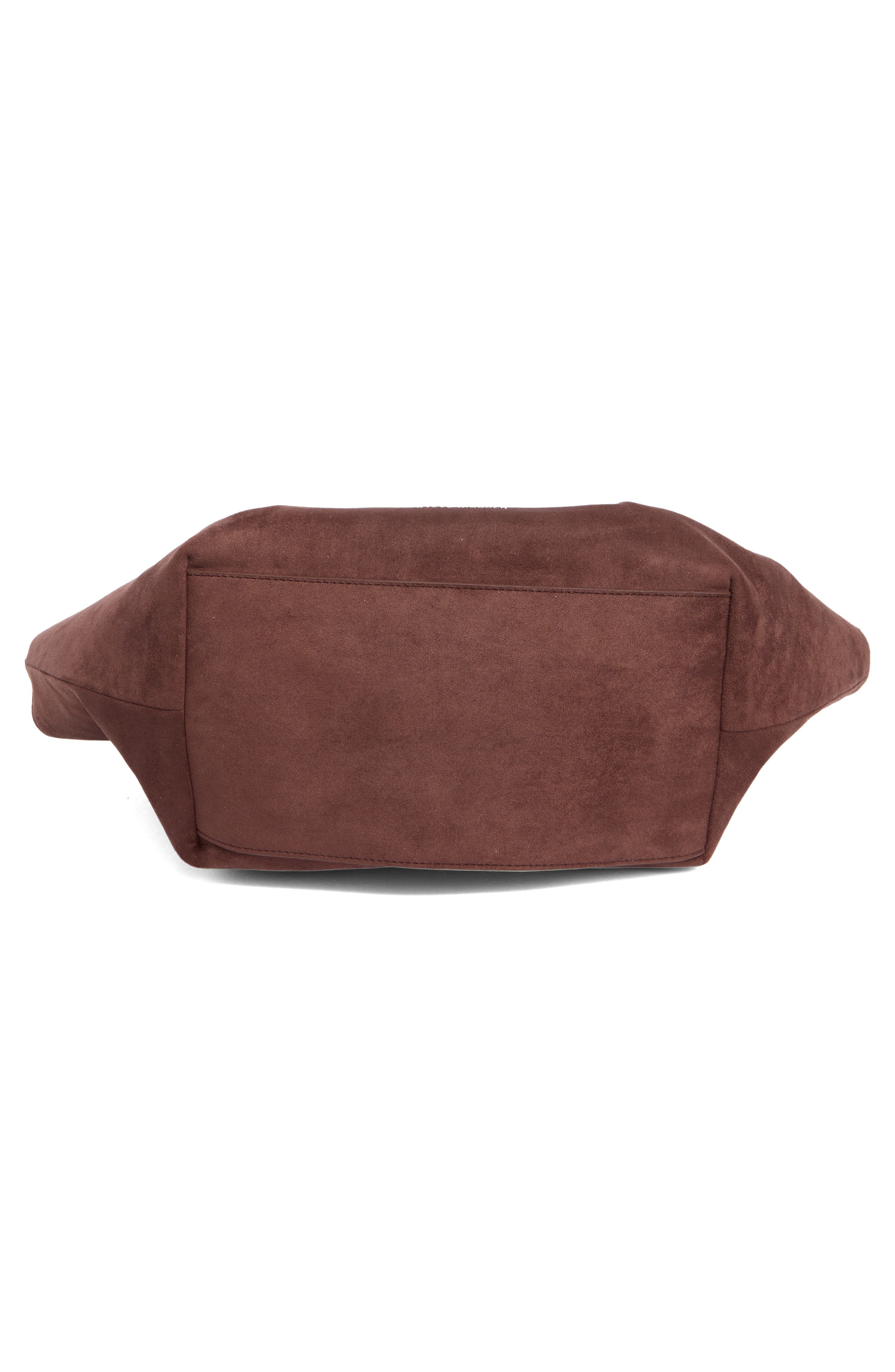 Bleanne Faux Suede Tote, Alternate, color, ESPRESSO BROWN SUEDE