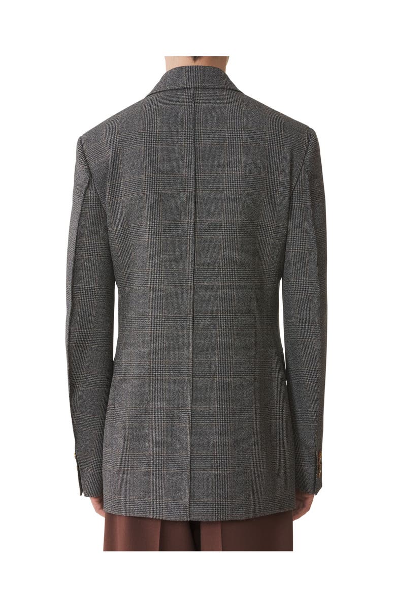 Lanvin Prince Of Wales Wool Jacket, Alternate, color, Dark Grey Melange
