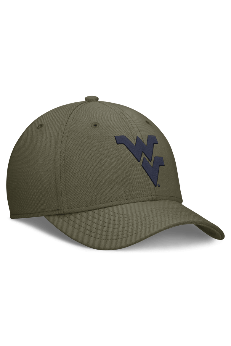 Men's Nike  Olive West Virginia Mountaineers Primetime SwooshFlex Dri-FIT Hat, Alternate, color, Olive