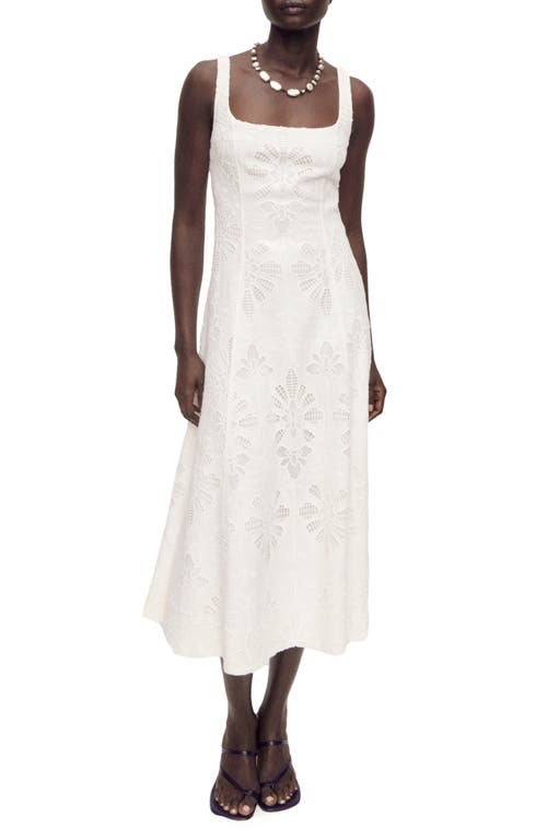 Mango Floral Embroidered Linen Blend Sundress