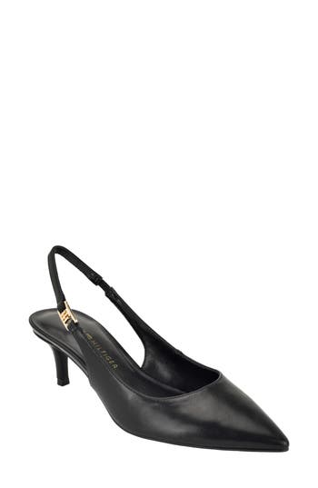 Tommy Hilfiger Tulley Faux Leather Slingback Pump in Black at Nordstrom Rack, Size 8.5