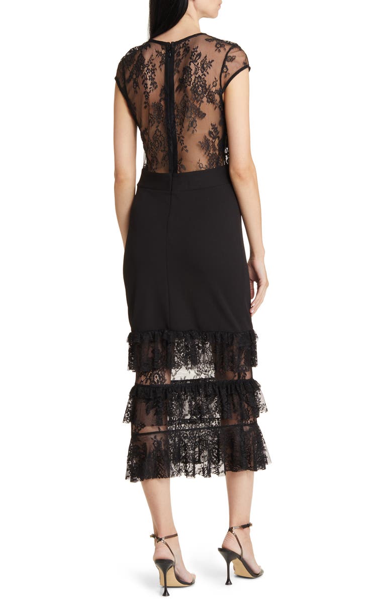 bebe Tiered Lace Midi Dress | Nordstrom