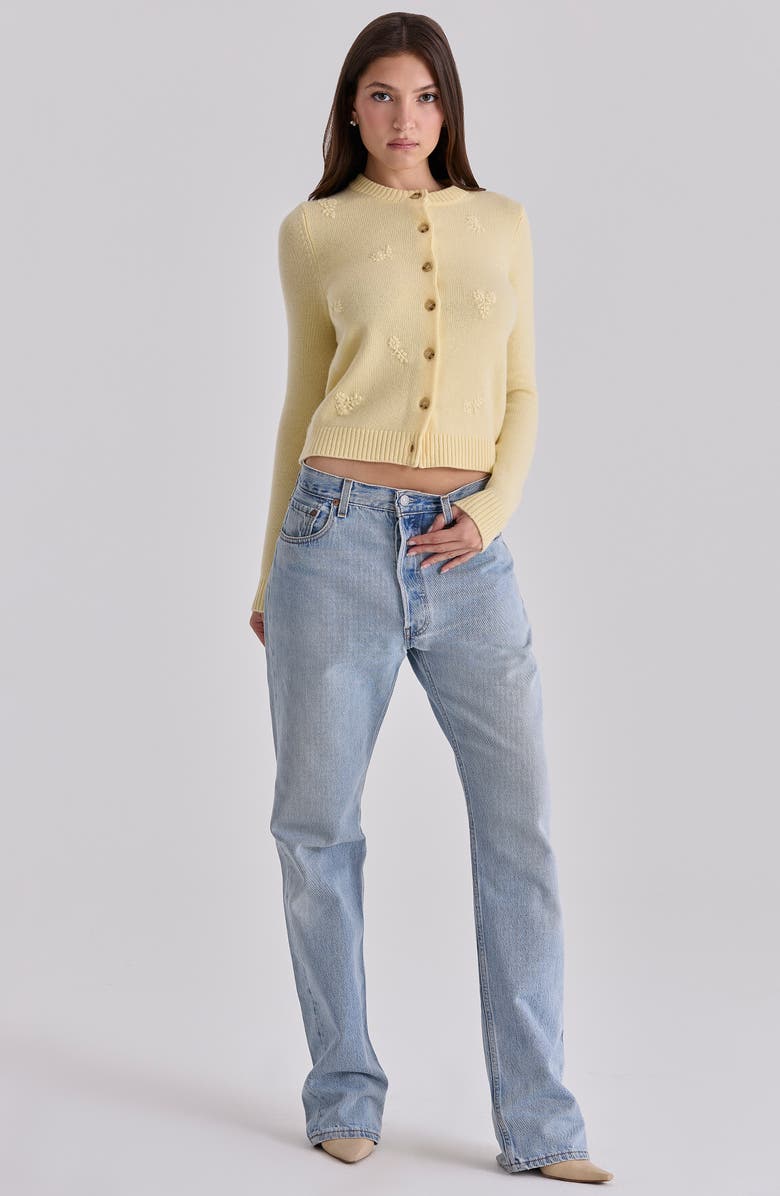 HOUSE OF CB Poppie Embroidered Wool & Cashmere Cardigan, Alternate, color, 