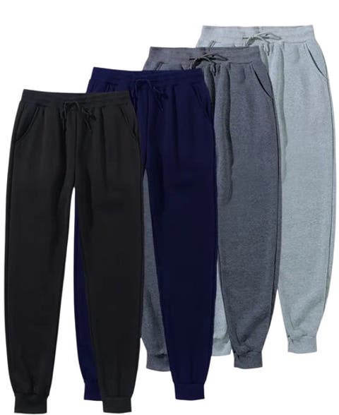 4 Pack Mens Basic Everday Joggers Ultra Soft Fleece
