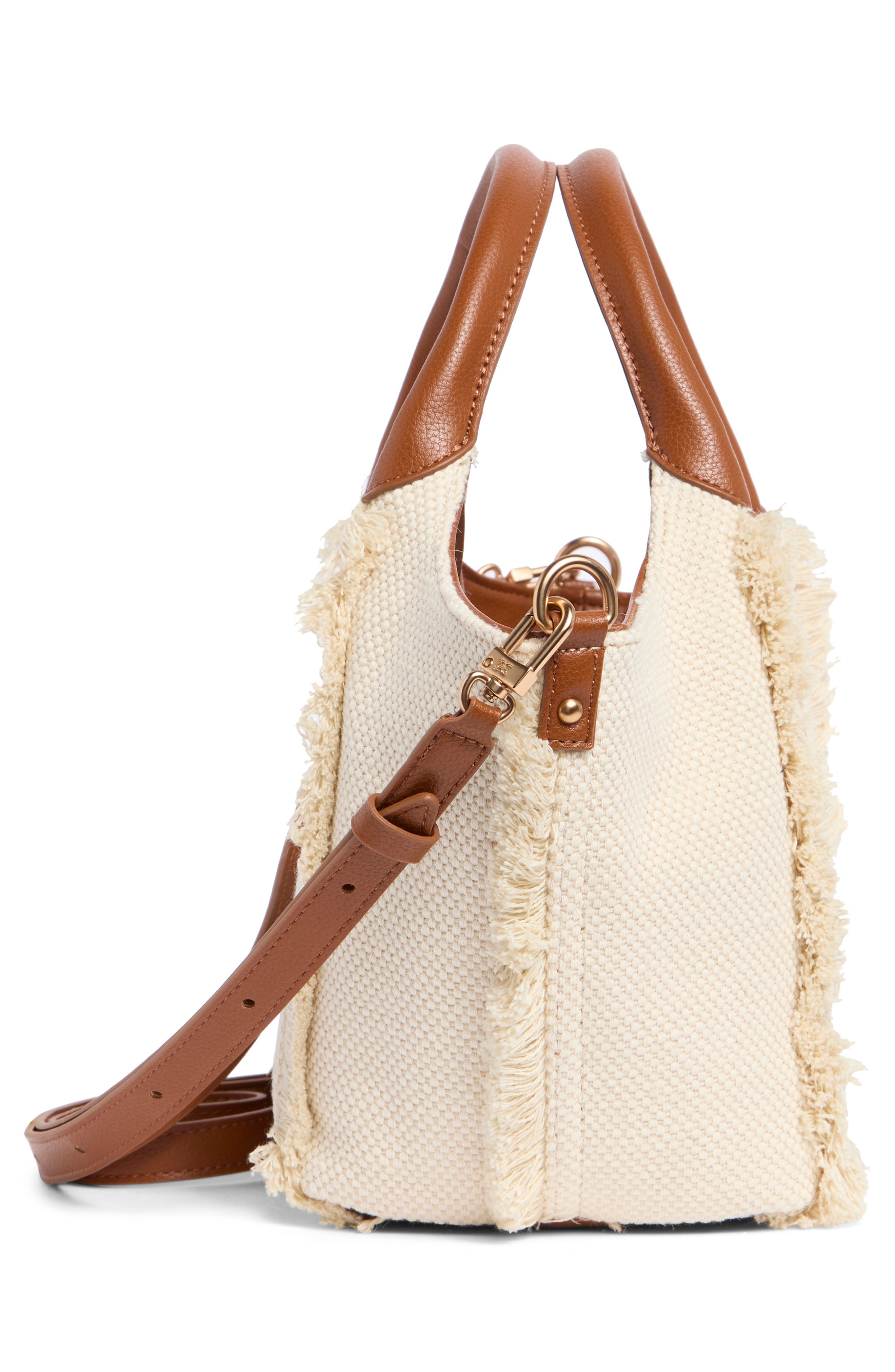 Sam Edelman Mini Sydney Frayed Bucket Tote, Alternate, color, Neutral