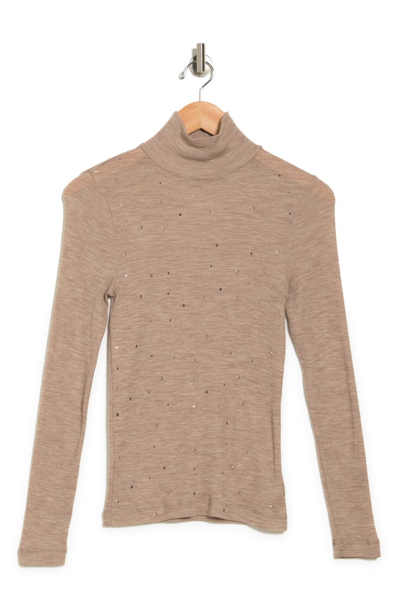 St. John Collection Wool Blend Sequin Turtleneck Top, Alternate, color,