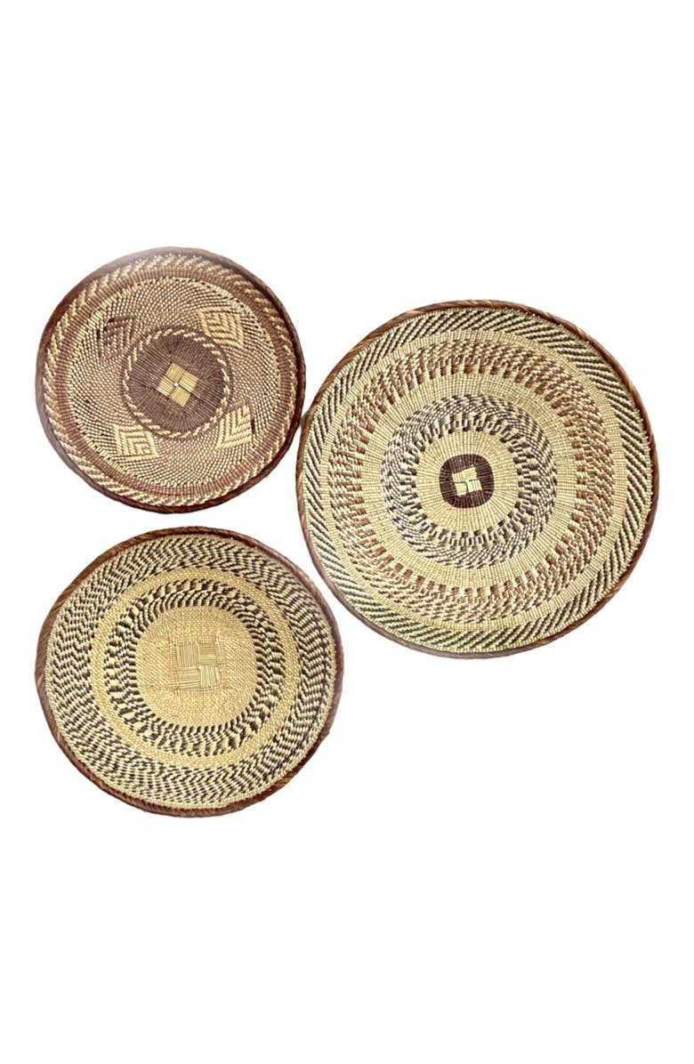 Mbare Tonga Wall Decor Basket - Set of 3, Main, color, Natural/Brown