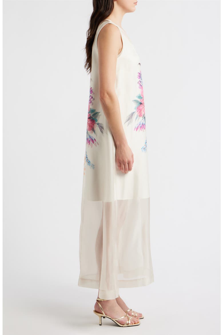 The Alexis Floral Print Satin Dress, Alternate, color, TIARA GARDEN PRINT