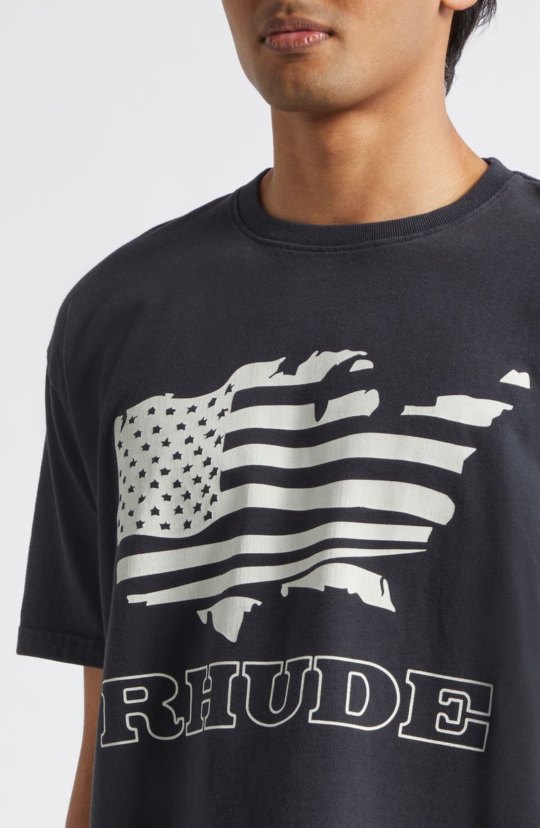 Rhude Banner Graphic T-Shirt, Alternate, color, Vintage Black / White