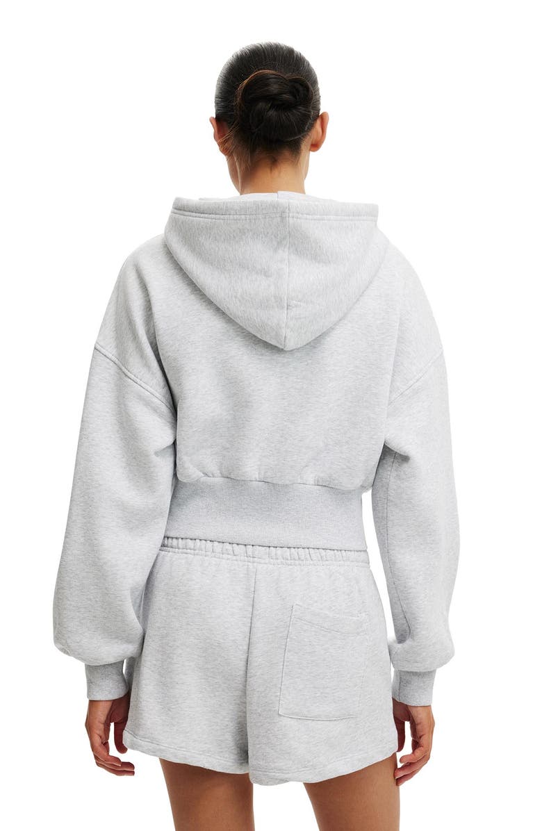 Cotton On Women's Oversized Zip Through Hoodie, Alternate, color, Soft Grey Marle