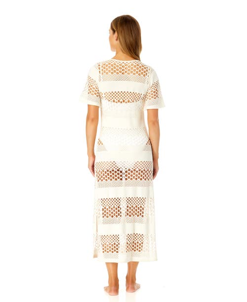 Anne Cole Long Maxi Dress With Side Slits Cover Up In Gardenia