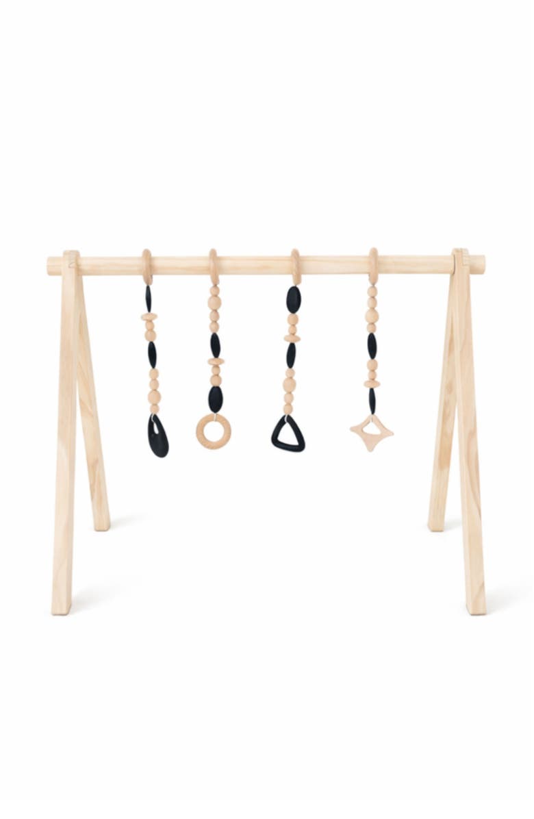 Poppyseed Play Wooden Baby Gym, Main, color, Natural & Black