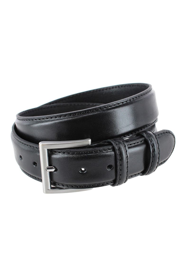 Rocco 40mm Premium Italian Leather Contrast Stitch Jean Belt, Main, color, Black