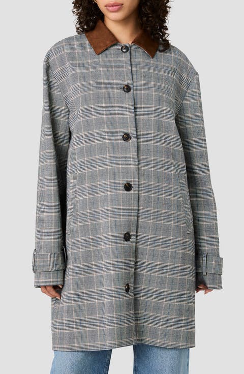 Matteo Plaid Jacket with Faux Suede Collar