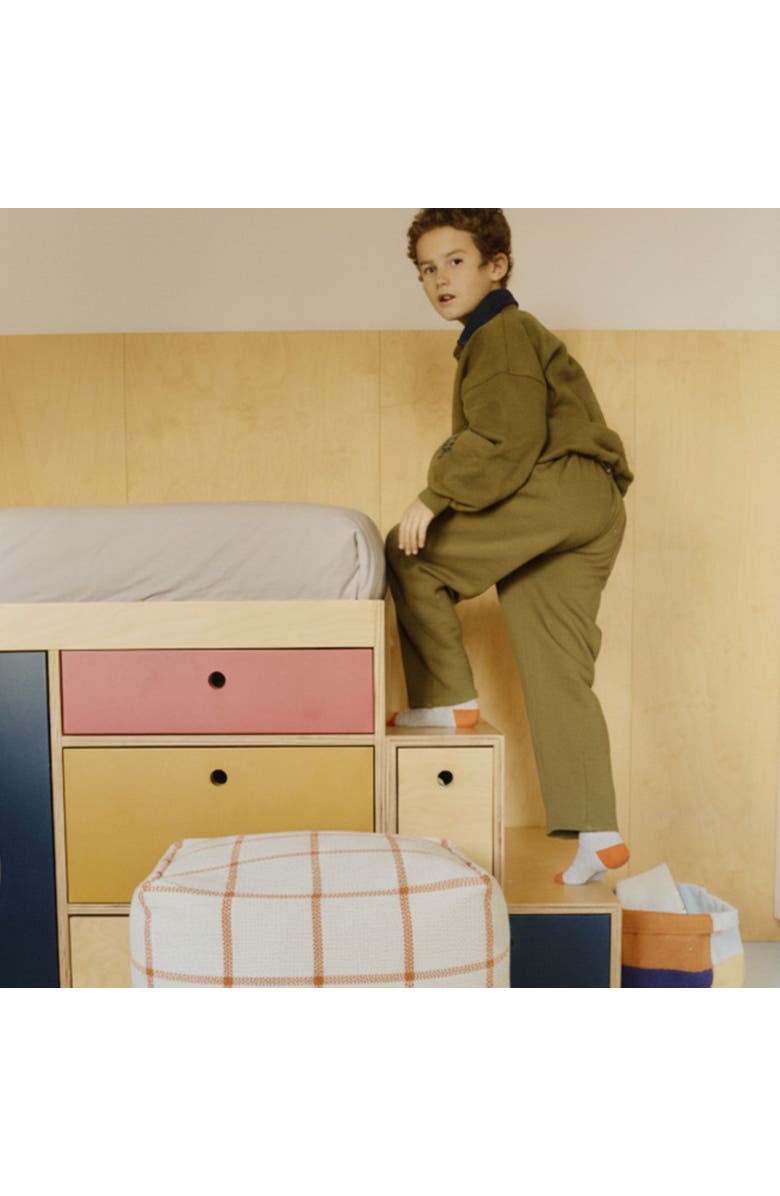 Lorena Canals Pouf Geo Block, Alternate, color, Natural, Terracota