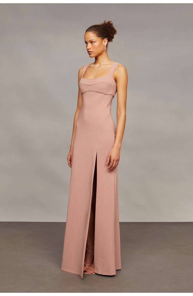 AMUR Venice Maxi Dress, Alternate, color, Taupe Bloom