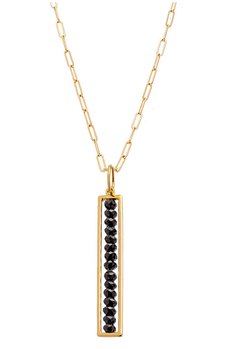Sethi Couture Leila Black Diamond Linear Bar Pendant, Main, color, Yellow