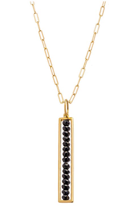 Leila Black Diamond Linear Bar Pendant